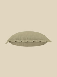 Zina Cotton-Linen Olive Green Cushion - thumbnail 4