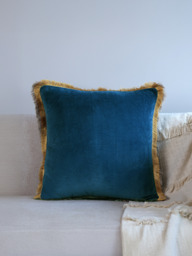 Caelum Velvet Cushion - Blue / Microfibre Filler
