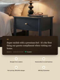 Diane Mango Wood Bedside Table - Blue - thumbnail 3