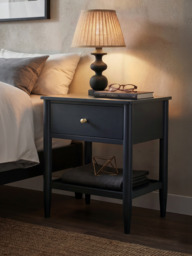 Diane Mango Wood Bedside Table - Blue - thumbnail 1