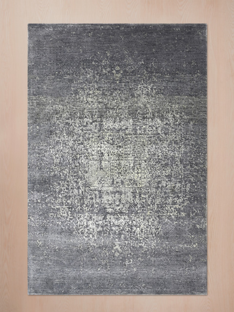 Lioran Hand-knotted Wool & Bamboo Silk Rug - Alloy Grey - image 1