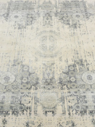 Toor Wool & Bamboo Silk Hand-Knotted Rug - Khaki - thumbnail 4