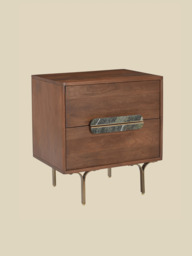 Menlo Two Drawer Wooden Bedside Table - thumbnail 4