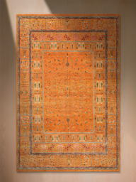 Tarev Hand-Knotted Wool & Bamboo Silk Persian Rug - Orange - thumbnail 2