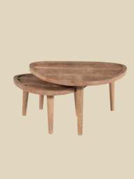 Cairo Wooden Nesting Coffee Tables - Natural - thumbnail 4
