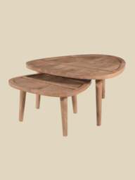 Cairo Wooden Nesting Coffee Tables - Natural - thumbnail 2