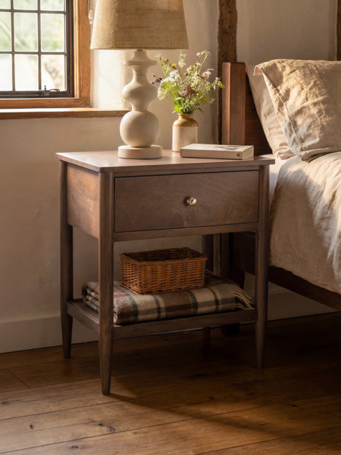 Diane Mango Wood Bedside Table - Walnut - image 1