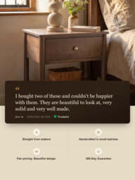 Diane Mango Wood Bedside Table - Walnut - thumbnail 3