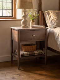 Diane Mango Wood Bedside Table - Walnut - thumbnail 1