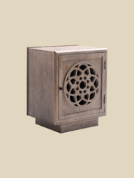 Harmony Mango Wood Bedside Table - Grey - thumbnail 2