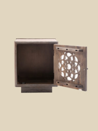 Harmony Mango Wood Bedside Table - Grey - thumbnail 6