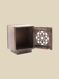 Harmony Mango Wood Bedside Table - Grey - thumbnail 5