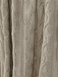 Cason Beige Cotton Knitted Throw - thumbnail 3