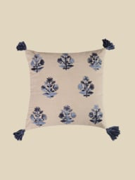 Elm Embroidered Cotton Cushion - thumbnail 2