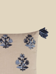 Elm Embroidered Cotton Cushion - thumbnail 5