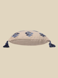 Elm Embroidered Cotton Cushion - thumbnail 4
