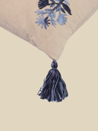 Elm Embroidered Cotton Cushion - thumbnail 6
