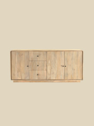 Luce Mango Wood Three Door Sideboard - thumbnail 2
