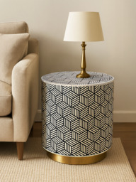 Raya Bone Inlay Side Table - thumbnail 1