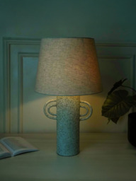Darcy Textured Grey Metal Table Lamp - thumbnail 2