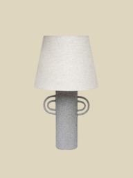 Darcy Textured Grey Metal Table Lamp - thumbnail 3