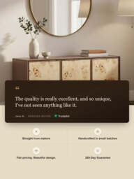 Aurea Burl Three Door Sideboard - Walnut - thumbnail 3