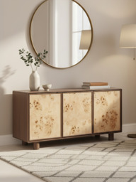 Aurea Burl Three Door Sideboard - Walnut