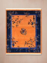 Elsira Hand-Knotted Wool & Bamboo Silk Rug - Orange