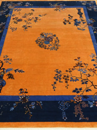 Elsira Hand-Knotted Wool & Bamboo Silk Rug - Orange - thumbnail 3