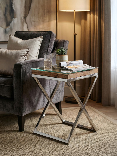 Aria Reclaimed Wood Side Table - image 1