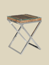 Aria Reclaimed Wood Side Table - thumbnail 3