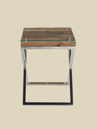 Aria Reclaimed Wood Side Table - thumbnail 4