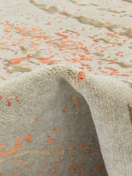 Orlune Hand-Knotted Bamboo Silk Blend Rug - Orange - thumbnail 5