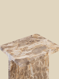 Cassian Beige Marble Side Table - thumbnail 6