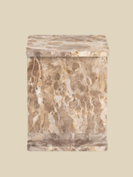 Cassian Beige Marble Side Table - thumbnail 4