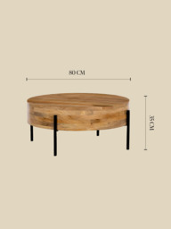 Alan Mango Wood Coffee Table - thumbnail 6