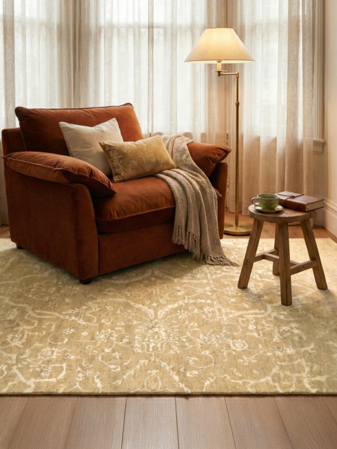 Jean Hand-knotted Wool & Silk Persian Rug - Beige - image 1