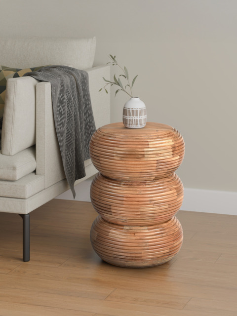 Kyra Totem-Shaped Wooden Side Table - image 1