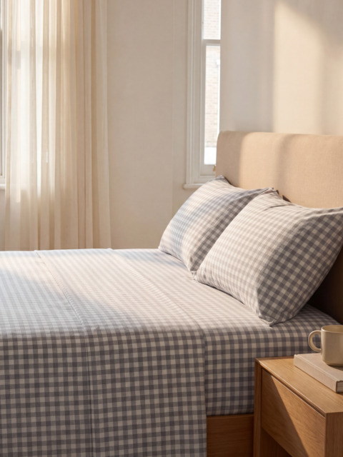 Kaia Organic Cotton Fitted Sheet Set - Grey / King