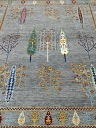 Alven Hand-Knotted Wool & Bamboo Silk Persian Rug - Alloy Grey - thumbnail 3