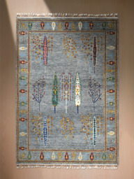 Alven Hand-Knotted Wool & Bamboo Silk Persian Rug - Alloy Grey - thumbnail 2