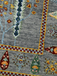 Alven Hand-Knotted Wool & Bamboo Silk Persian Rug - Alloy Grey - thumbnail 4