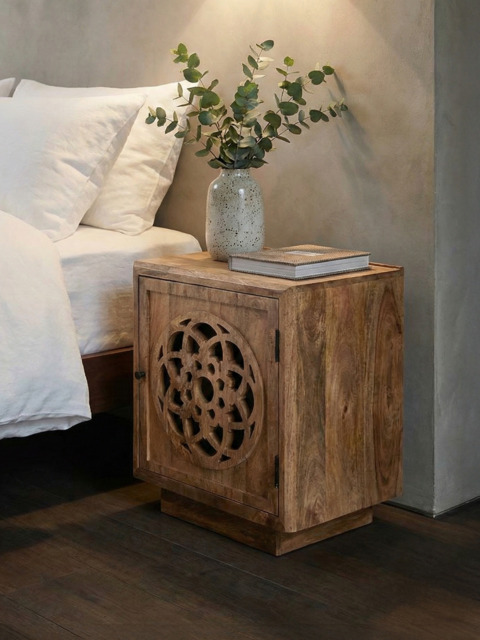 Harmony Mango Wood Bedside Table - Warm Wood - image 1