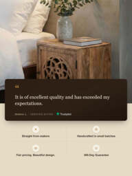 Harmony Mango Wood Bedside Table - Warm Wood - thumbnail 3