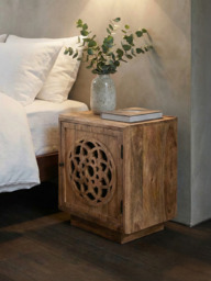 Harmony Mango Wood Bedside Table - Warm Wood - thumbnail 1