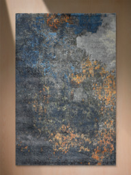 Orvane Hand-Knotted Wool & Bamboo Silk Abstract Rug - Charcoal - thumbnail 2