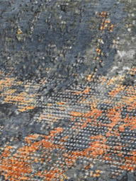Orvane Hand-Knotted Wool & Bamboo Silk Abstract Rug - Charcoal - thumbnail 4