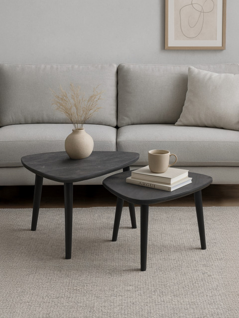 Cairo Wooden Nesting Coffee Tables - Black - image 1