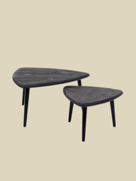 Cairo Wooden Nesting Coffee Tables - Black - thumbnail 2