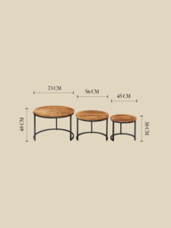 Silvana Mango Wood Nesting Coffee Table - thumbnail 5